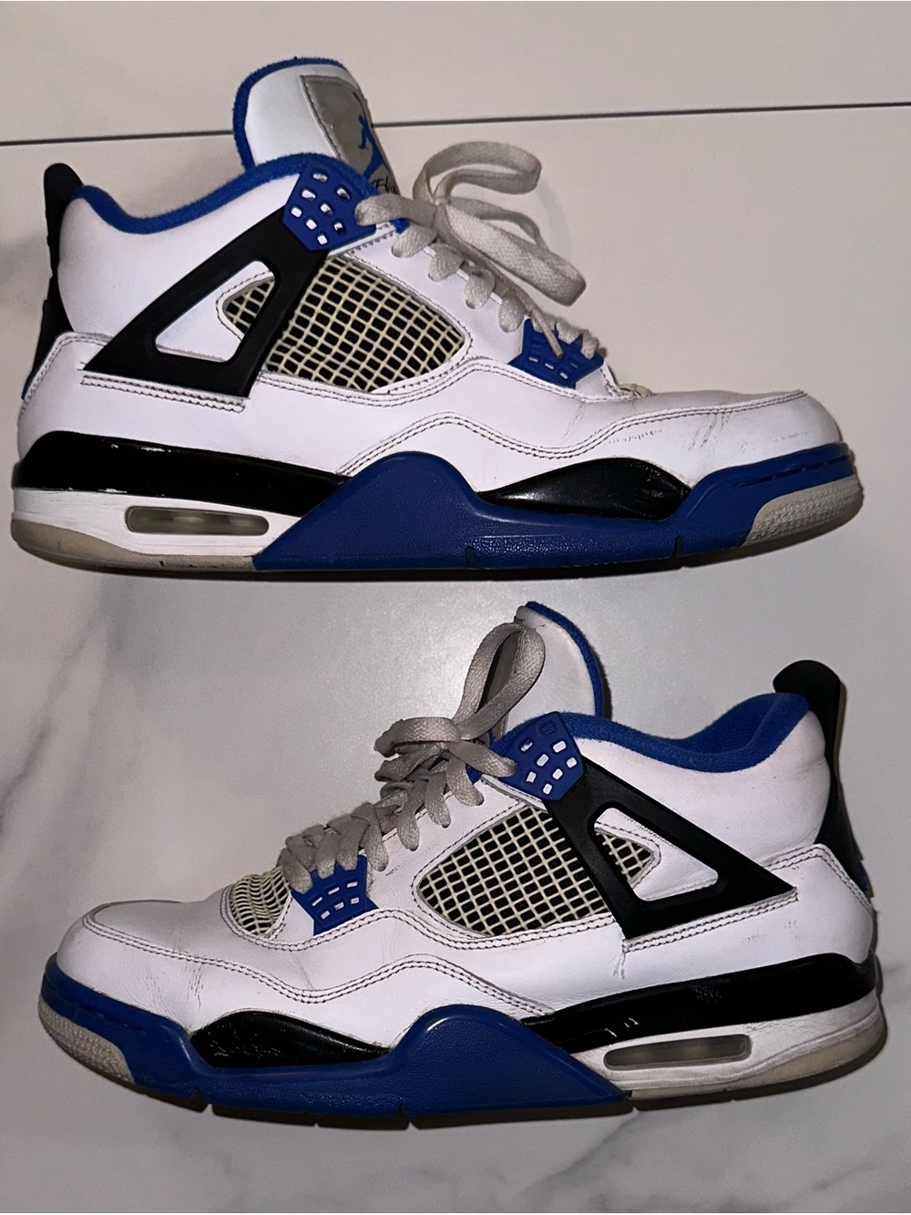 2017 Air Jordan 4 Retro Motorsports White Black Varsity Royal Size 10